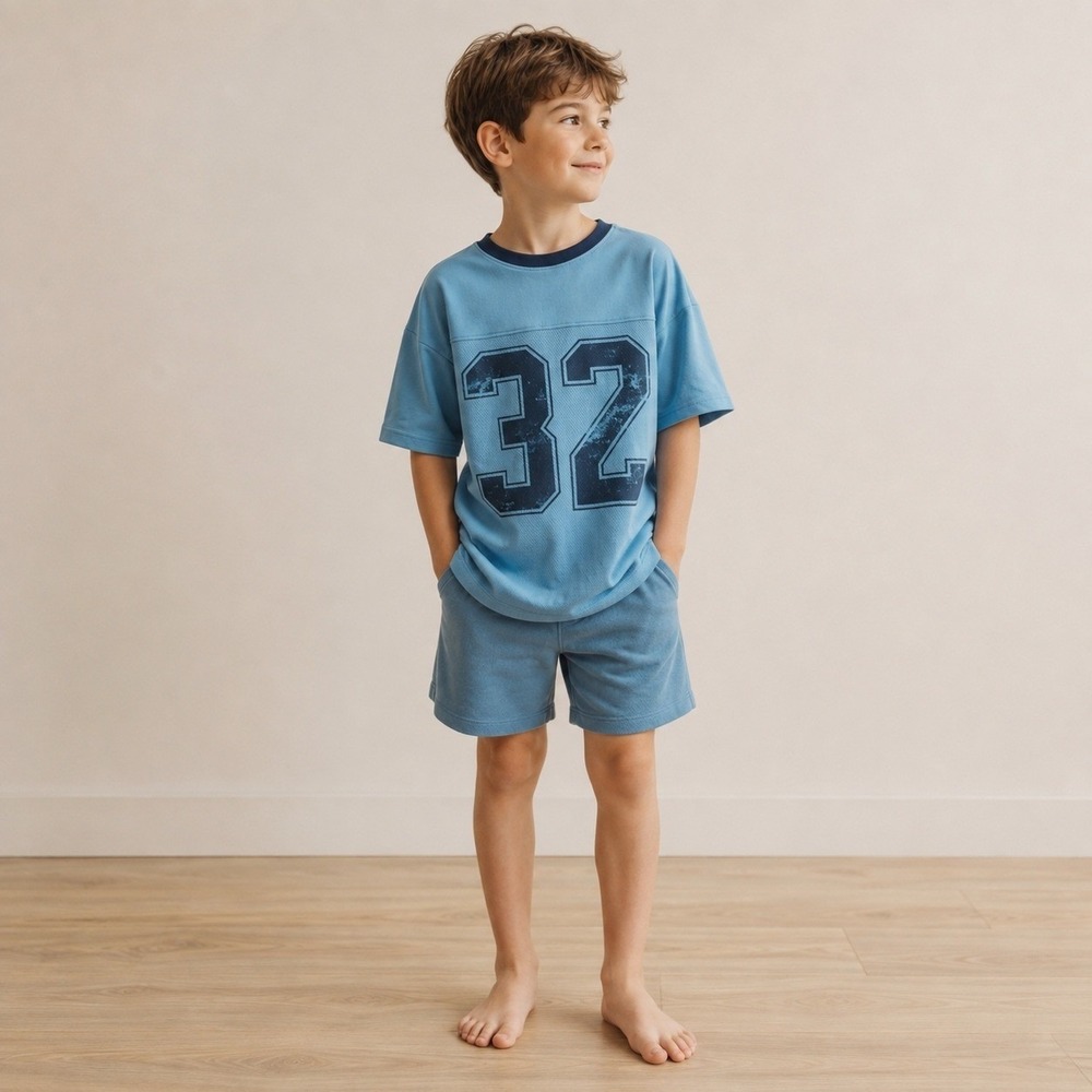 Cat & Jack Boys Blue Mesh Jersey Inspired Graphic T-Shirt Size L 10 Number 32